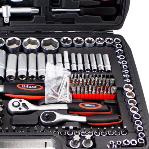 Zestaw narzędzi podręczny w walizce 215 elementów Klucze TORX + Grzechotki Bituxx