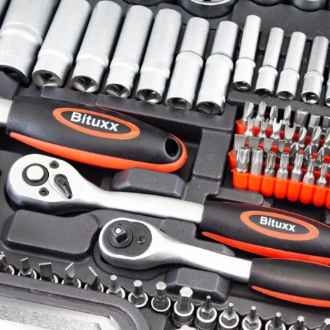 Zestaw narzędzi podręczny w walizce 215 elementów Klucze TORX + Grzechotki Bituxx