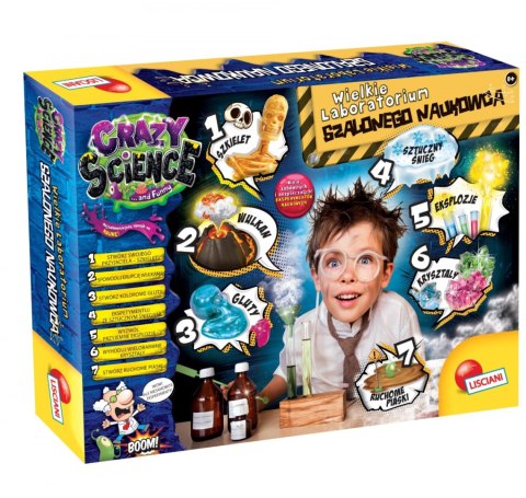 LISCIANI CRAZY SCIENCE LABORATORIUM SZALONEGO NAUKOWCA 7 W 1 LISCIANI CRAZY SCIENCE LABORATORIUM SZALONEGO NAUKOWCA 7 W 1