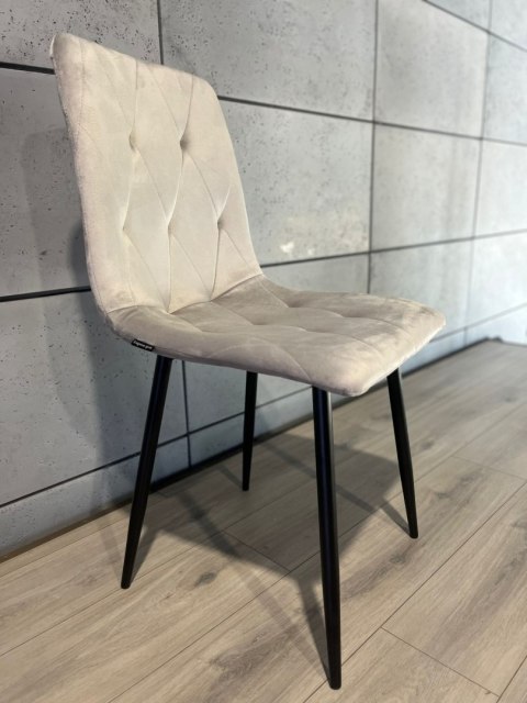 Krzesło tapicerowane BORGO VELVET LIGHT GREY OUTLET Lugano