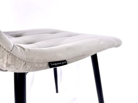 Krzesło tapicerowane BORGO VELVET LIGHT GREY OUTLET Lugano