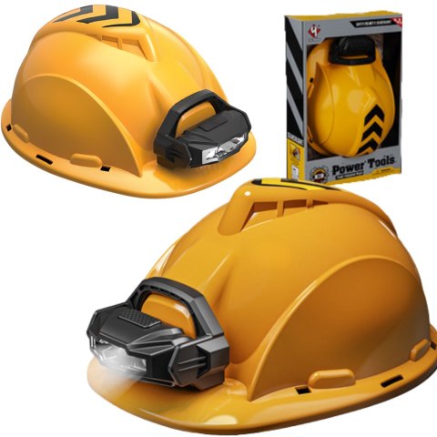 KASK BUDOWLANY Z LATARKĄ EFEKTY ŚWIETLNE NARZĘDZIA MAŁY BUDOWNICZY KASK BUDOWLANY Z LATARKĄ EFEKTY ŚWIETLNE NARZĘDZIA MAŁY BUDOWNICZY