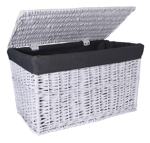 KUFER WIKLINOWY 56X34X34 CM 65L BIAŁO-SZARY