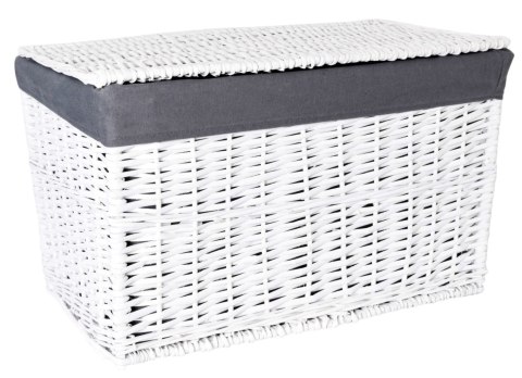 KUFER WIKLINOWY 56X34X34 CM 65L BIAŁO-SZARY