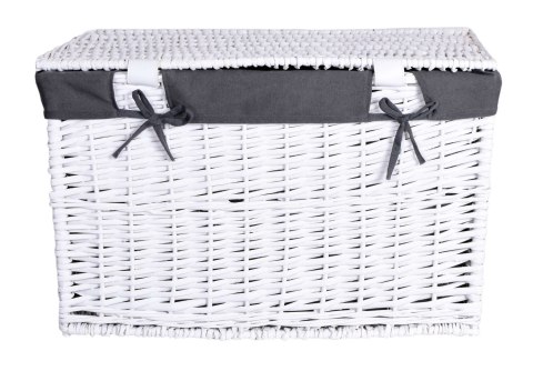 KUFER WIKLINOWY 56X34X34 CM 65L BIAŁO-SZARY