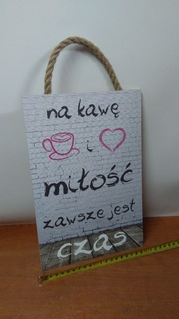 Tabliczka/obraz do zawieszenia 20x30 KAWA+MIŁOŚĆ Tabliczka/obraz do zawieszenia 20x30 KAWA+MIŁOŚĆ