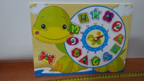 Zegar edukacyjny drewniany żółwik BPUZ4238 Zegar edukacyjny drewniany żółwik BPUZ4238