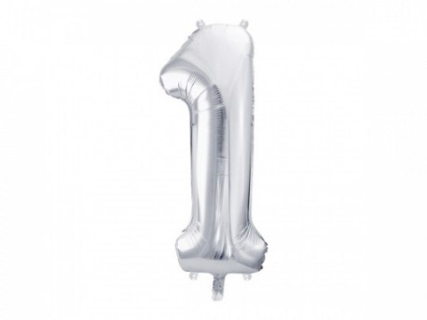 Balon cyfra 86cm ''1'' SREBRNA | FB1M-1-018 Balon cyfra 86cm ''1'' SREBRNA | FB1M-1-018