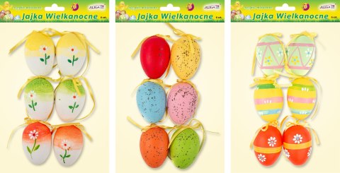 Jajka plastikowe 6szt zawieszka WPJ-8897 Jajka plastikowe 6szt zawieszka WPJ-8897