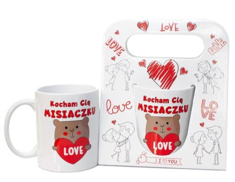 Kubek ceramiczny w ozdobnym opakowaniu z napisem "Kocham Cię misiaczku" Kubek ceramiczny w ozdobnym opakowaniu z napisem "Kocham Cię misiaczku"