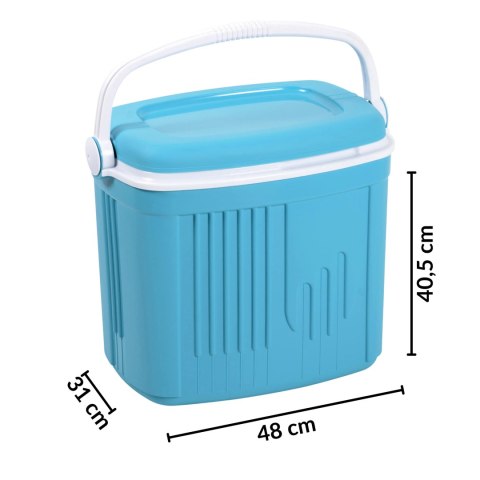 Lodówka turystyczna 32L KAMAI ICEBERG na wkłady mrożące, turkusowa z białą rączką Lodówka turystyczna 32L KAMAI ICEBERG na wkłady mrożące, turkusowa z białą rączką