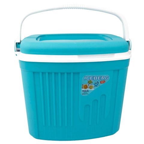 Lodówka turystyczna 32L KAMAI ICEBERG na wkłady mrożące, turkusowa z białą rączką Lodówka turystyczna 32L KAMAI ICEBERG na wkłady mrożące, turkusowa z białą rączką