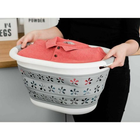 MISKA SKŁADANA OWALNA 50 X 37 CM BIAŁO-SZARA OVAL COMPACT 25L