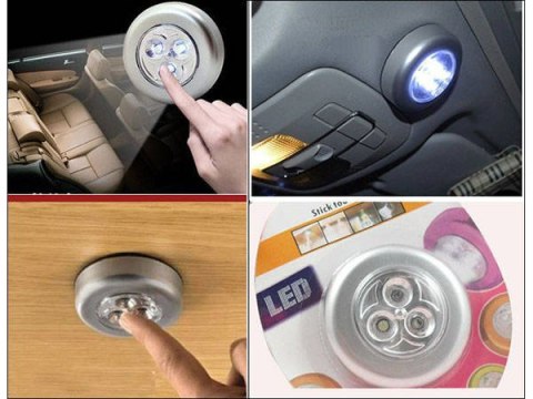 Lampka 3 LED samoprzylepna na baterie dotykowa | 01224 Lampka 3 LED samoprzylepna na baterie dotykowa | 01224
