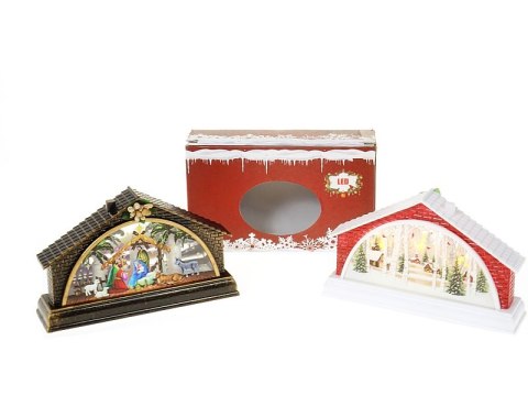 Lampka ledowa z motywem świątecznym szopka 15,5x4x9,5cm Lampka ledowa z motywem świątecznym szopka 15,5x4x9,5cm