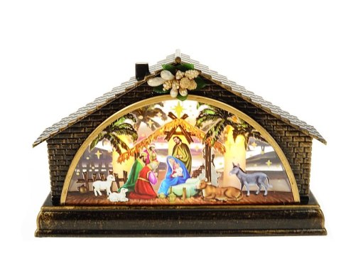 Lampka ledowa z motywem świątecznym szopka 15,5x4x9,5cm Lampka ledowa z motywem świątecznym szopka 15,5x4x9,5cm