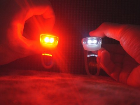 Lampki rowerowe led przód tył 2szt silikon 14050 Lampki rowerowe led przód tył 2szt silikon 14050