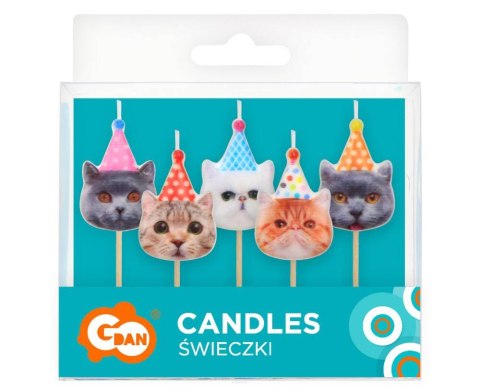 Świeczki 5szt pikery KOTKI W CZAPECZKACH Świeczki 5szt pikery KOTKI W CZAPECZKACH
