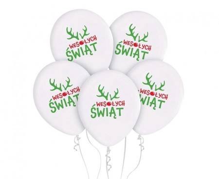 Balony 5szt WESOŁYCH ŚWIĄT Z ROGAMI GZ-WSW5 Balony 5szt WESOŁYCH ŚWIĄT Z ROGAMI GZ-WSW5