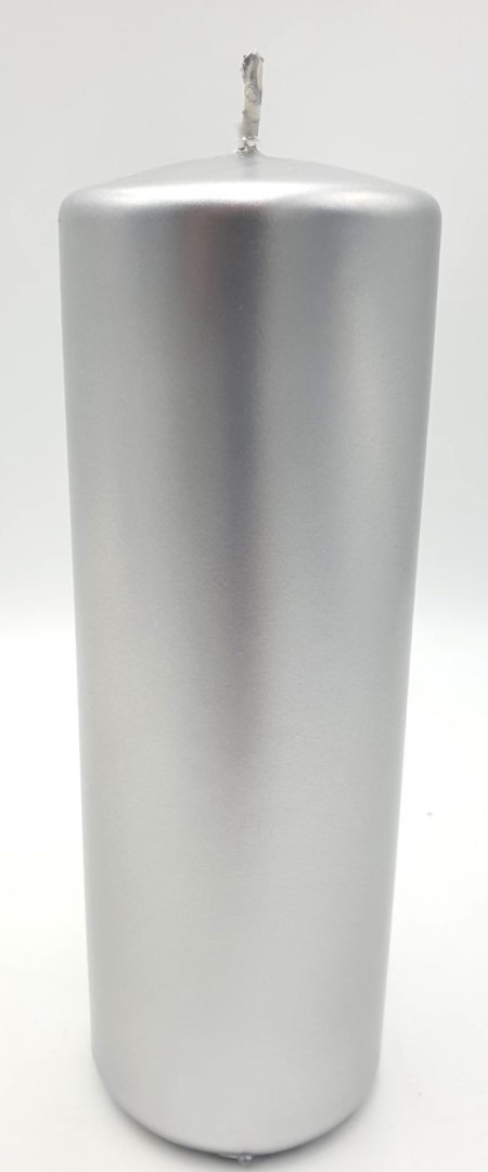 Świeca walec metalizowana srebrna 70/200mm | L2 W70200MET Świeca walec metalizowana srebrna 70/200mm | L2 W70200MET