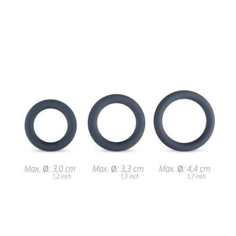 3-Piece Cock Ring Set - Grey Boss of toys