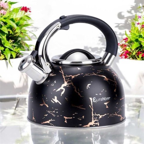 CZAJNIK Z GWIZDKIEM 3L GLAMOUR BLACK GOLD E-5155 ELITEHOFF