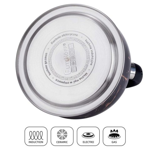 CZAJNIK Z GWIZDKIEM 3L GLAMOUR BLACK GOLD E-5155 ELITEHOFF