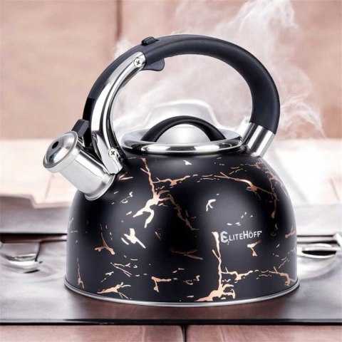 CZAJNIK Z GWIZDKIEM 3L GLAMOUR BLACK GOLD E-5155 ELITEHOFF