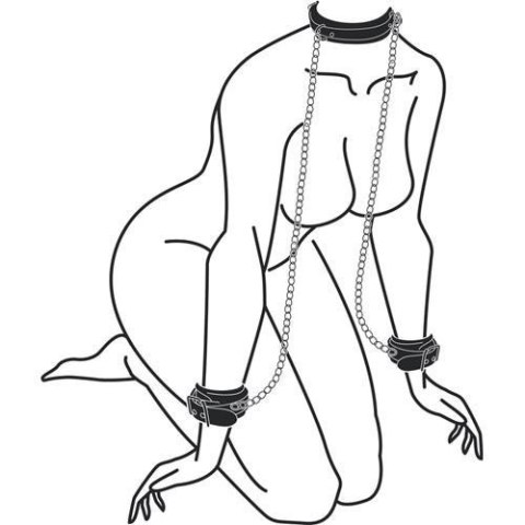 Kajdanki-Leather Collar With Handcuffs Boss of toys