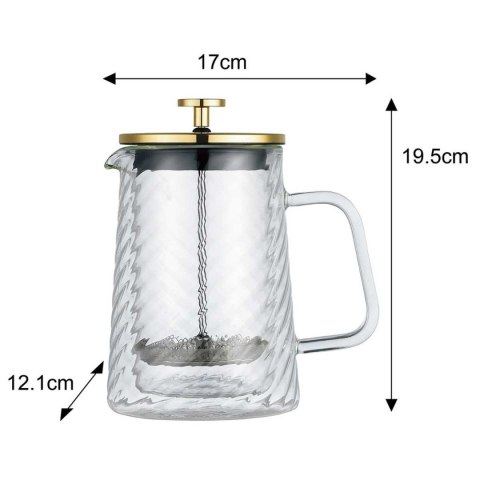 ZAPARZACZ TŁOKOWY DO KAWY/HERBATY TERMICZNY 600ml KLAUSBERG KB-7766 KLAUSBERG