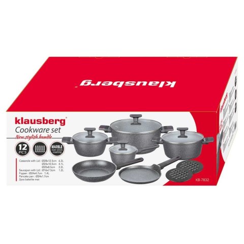 ZESTAW 12 ELEM. GARNKÓW MARMURKOWYCH KLAUSBERG KB-7832 KLAUSBERG