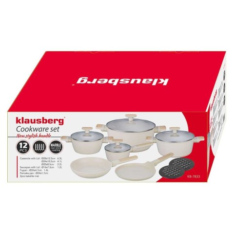 ZESTAW 12 ELEM. GARNKÓW MARMURKOWYCH KLAUSBERG KB-7833 KLAUSBERG