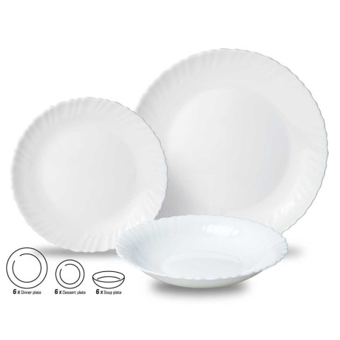 KOMPLET OBIADOWY OPAL DLA 6 OSÓB 18 ELEM. KINGHOFF KH-1875 KINGHOFF