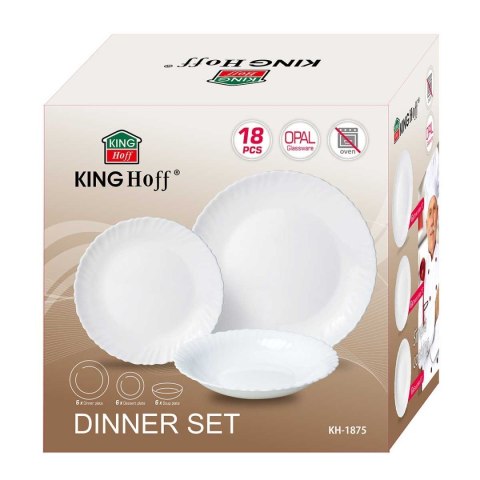 KOMPLET OBIADOWY OPAL DLA 6 OSÓB 18 ELEM. KINGHOFF KH-1875 KINGHOFF