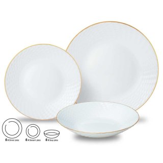 KOMPLET OBIADOWY OPAL DLA 6 OSÓB 18 ELEM. KINGHOFF KH-1876 KINGHOFF