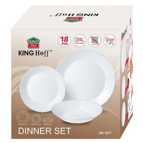 KOMPLET OBIADOWY OPAL DLA 6 OSÓB 18 ELEM. KINGHOFF KH-1877 KINGHOFF