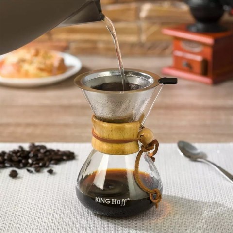 SZKLANY ZAPARZACZ DO KAWY 400ml KINGOFF KH-1638 KINGHOFF SZKLANY ZAPARZACZ DO KAWY 400ml KINGOFF KH-1638 KINGHOFF
