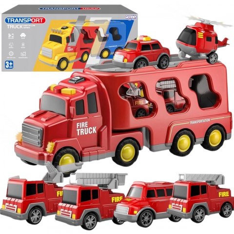 Duży Zestaw Straży Pożarnej Ciężarówka + 4 Auta Woopie Woopie Duży Zestaw Straży Pożarnej Ciężarówka + 4 Auta Woopie Woopie