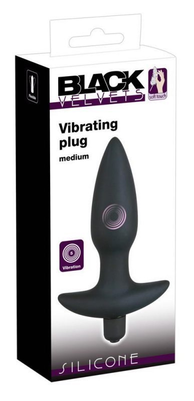 Black Velvet Vibr.Medium Plug Boss of toys Black Velvet Vibr.Medium Plug Boss of toys