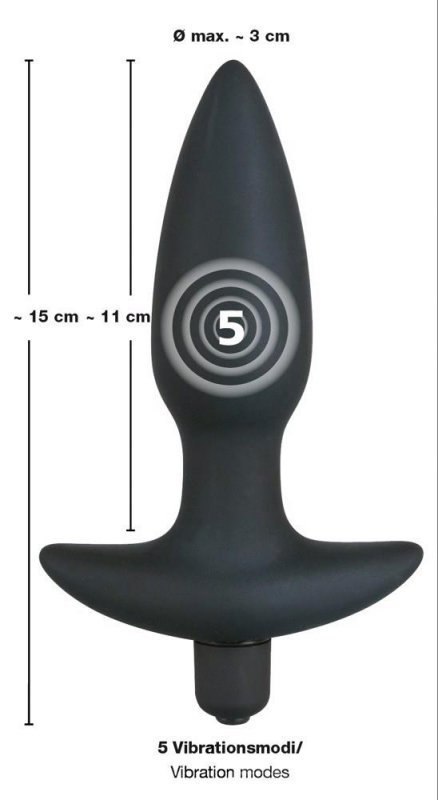 Black Velvet Vibr.Medium Plug Boss of toys Black Velvet Vibr.Medium Plug Boss of toys