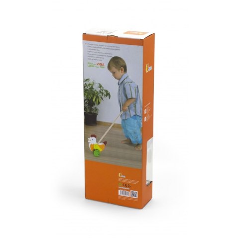VIGA Drewniany Pchacz Edukacyjny Kurka Viga Toys VIGA Drewniany Pchacz Edukacyjny Kurka Viga Toys