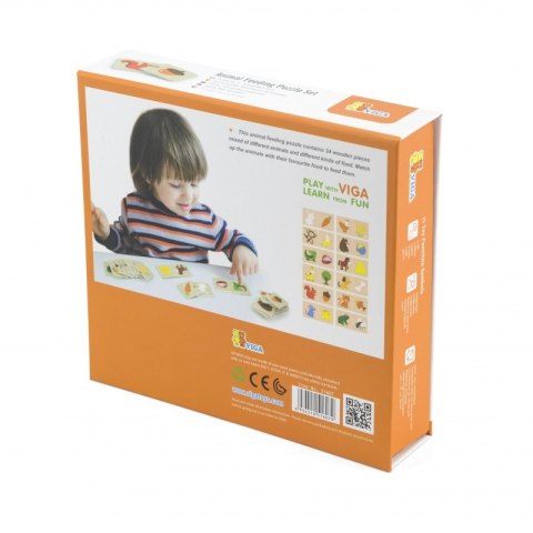 VIGA Drewniane Puzzle Nakarm Zwierzątko Co jedzą Zwierzęta Układanka Viga Toys VIGA Drewniane Puzzle Nakarm Zwierzątko Co jedzą Zwierzęta Układanka Viga Toys