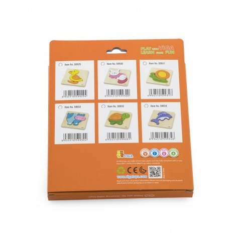 VIGA Pierwsze drewniane Puzzle maluszka Delfin Viga Toys VIGA Pierwsze drewniane Puzzle maluszka Delfin Viga Toys