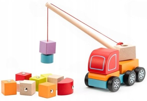 DŹWIG DREWNIANY KLOCKI EDUKACYJNE MAGNETYCZNE DŹWIG DREWNIANY KLOCKI EDUKACYJNE MAGNETYCZNE