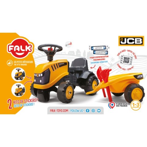 FALK Traktorek JCB Pomarańćzowy z Przyczepką od 1 roku FALK