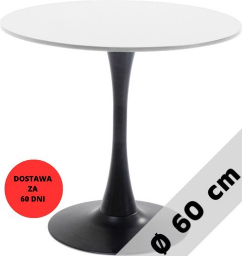 Stół okrągły VICTORY WHITE 60 cm SMOKE Lugano