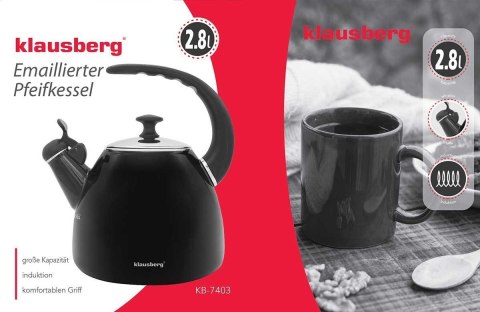 CZAJNIK EMALIOWANY Z GWIZDKIEM 2,8L KLAUSBERG KB-7403 KLAUSBERG CZAJNIK EMALIOWANY Z GWIZDKIEM 2,8L KLAUSBERG KB-7403 KLAUSBERG