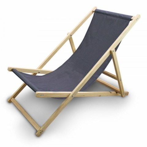 LEŻAK PLAŻOWY OGRODOWY DREWNIANY SKŁADANY REGULOWANY ANTRACYT Bituxx LEŻAK PLAŻOWY OGRODOWY DREWNIANY SKŁADANY REGULOWANY ANTRACYT Bituxx