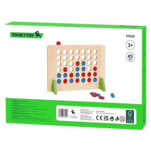 TOOKY TOY Drewniana Gra Logiczna 4 w Linii 45 el. Tooky Toy TOOKY TOY Drewniana Gra Logiczna 4 w Linii 45 el. Tooky Toy