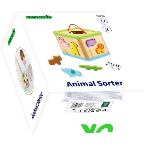 TOOKY TOY Drewniany Sorter Kostka Edukacyjna Zwierzątka Tooky Toy TOOKY TOY Drewniany Sorter Kostka Edukacyjna Zwierzątka Tooky Toy
